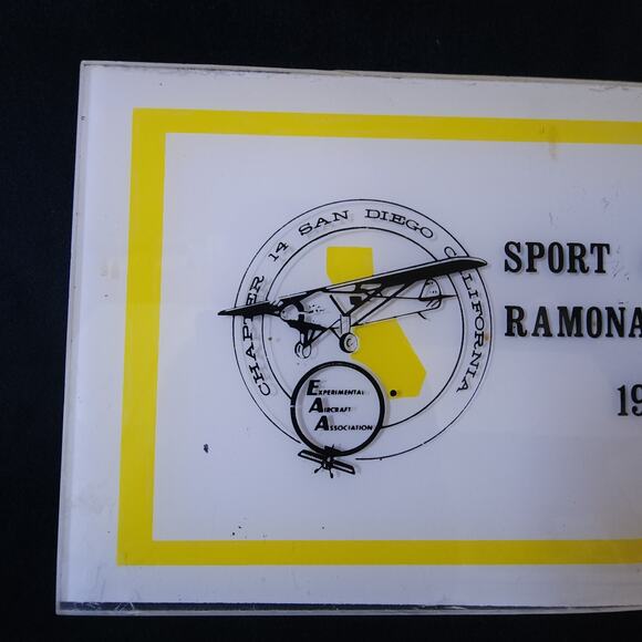 Vintage Rare 1976 Sport Aviation Ramona Fly-In Plaque Sign 14 San Diego CA EAA - Picture 3 of 6